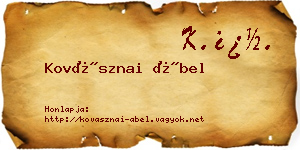 Kovásznai Ábel névjegykártya